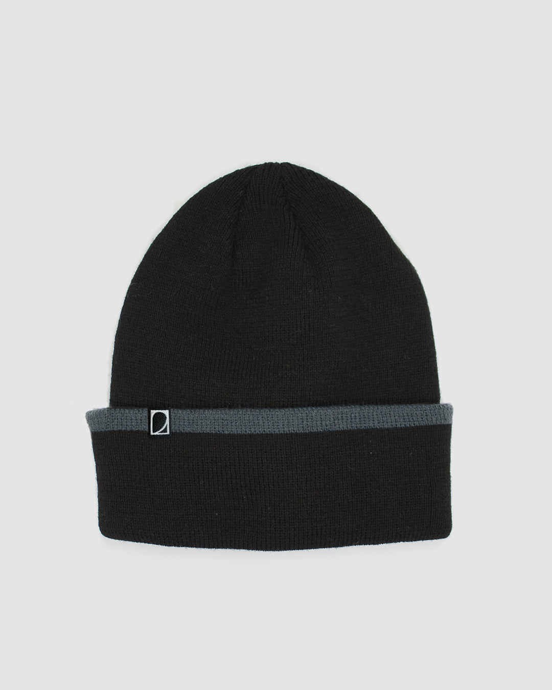 black beanie made with recycled plastic polyester