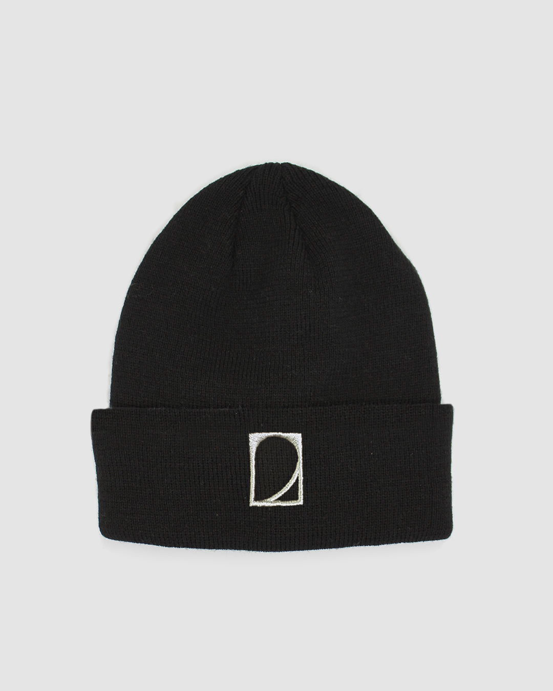 black beanie made with recycled plastic polyester